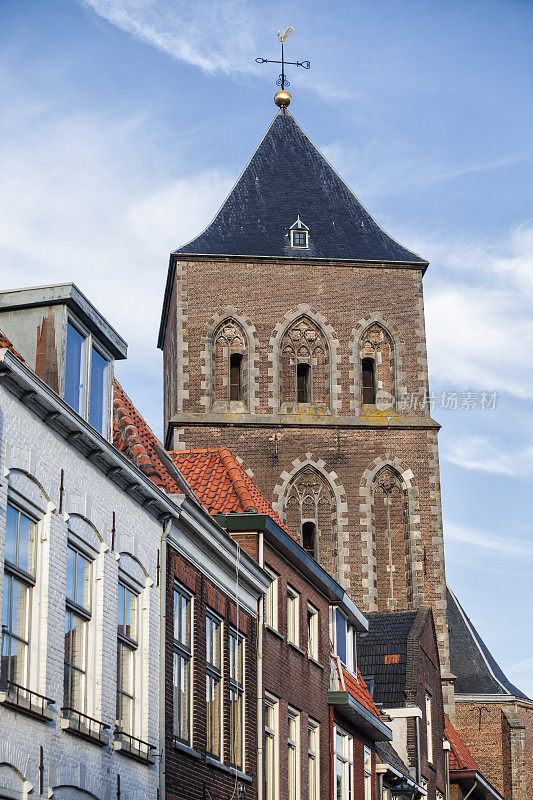 Broeder Kerk和荷兰坎彭镇的房子，荷兰